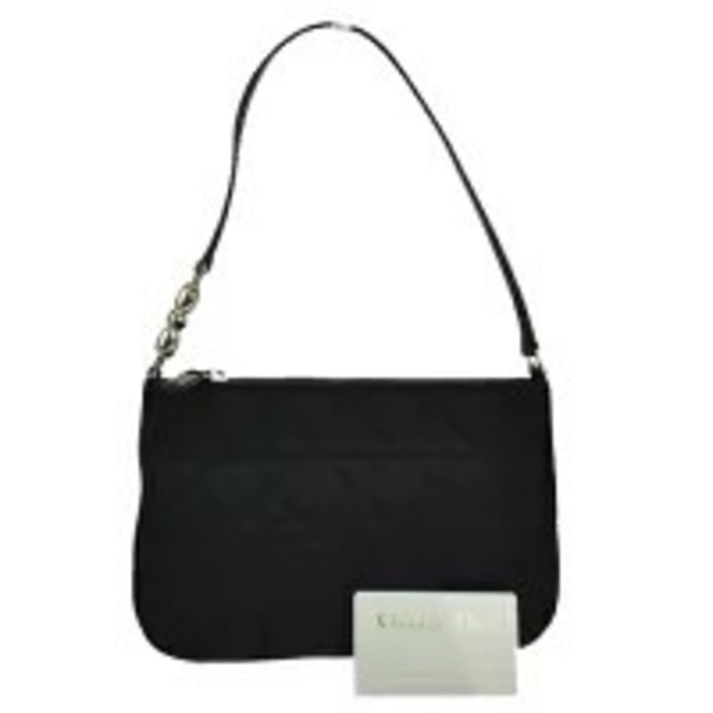 Christian Dior Maris Pearl Handbag Cannage Black Leather